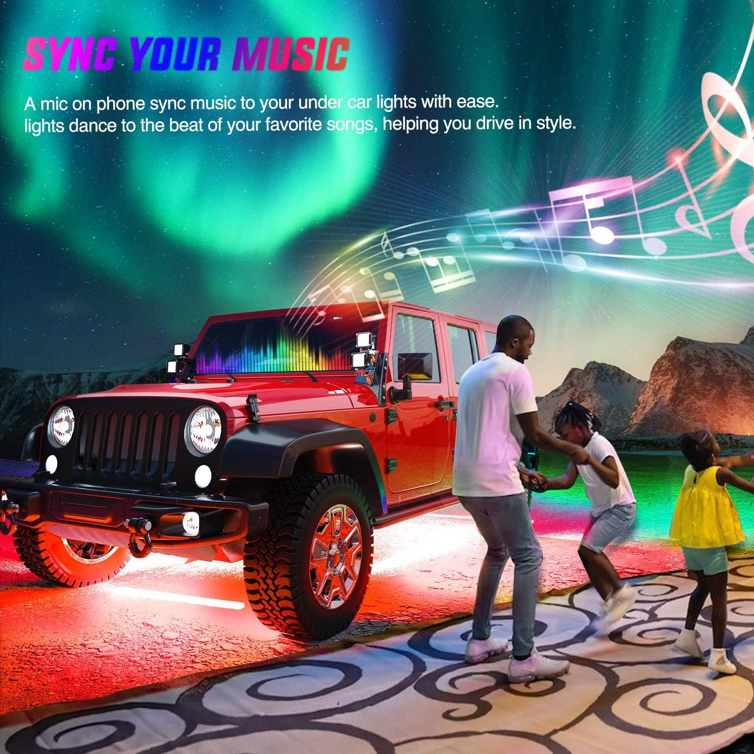 image:imageNilight 48 Inch Truck Tailgate Strobe Light Strip Tail Emergency Bar Rear Window Warning Lamp UltraBright Double Row 288 LED for Pickup Trailers Construction Vehicles Car SUV Green White6Pcs RGB Underglow Light