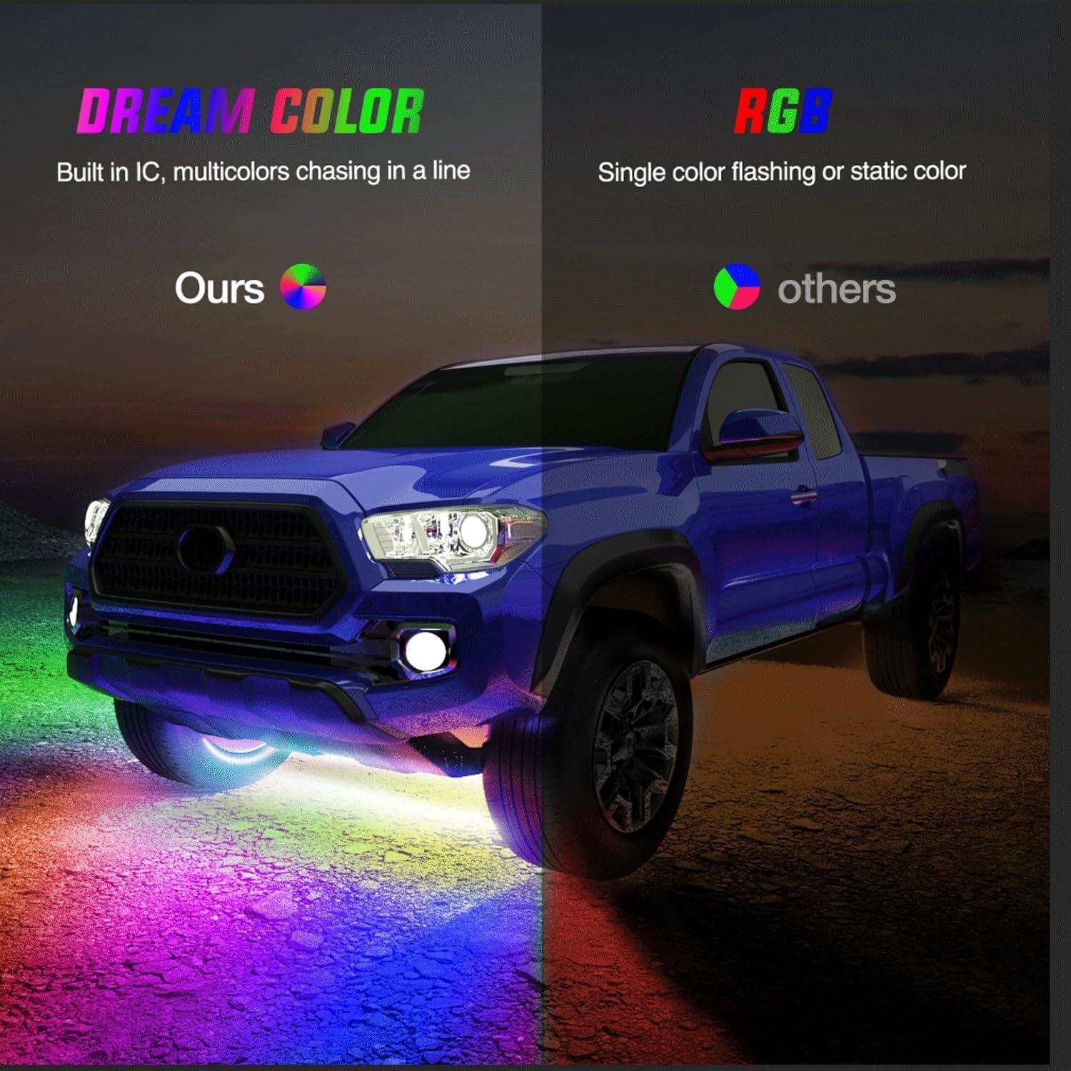 image:imageNilight 48 Inch Truck Tailgate Strobe Light Strip Tail Emergency Bar Rear Window Warning Lamp UltraBright Double Row 288 LED for Pickup Trailers Construction Vehicles Car SUV Green White6Pcs RGBIC Underglow Light