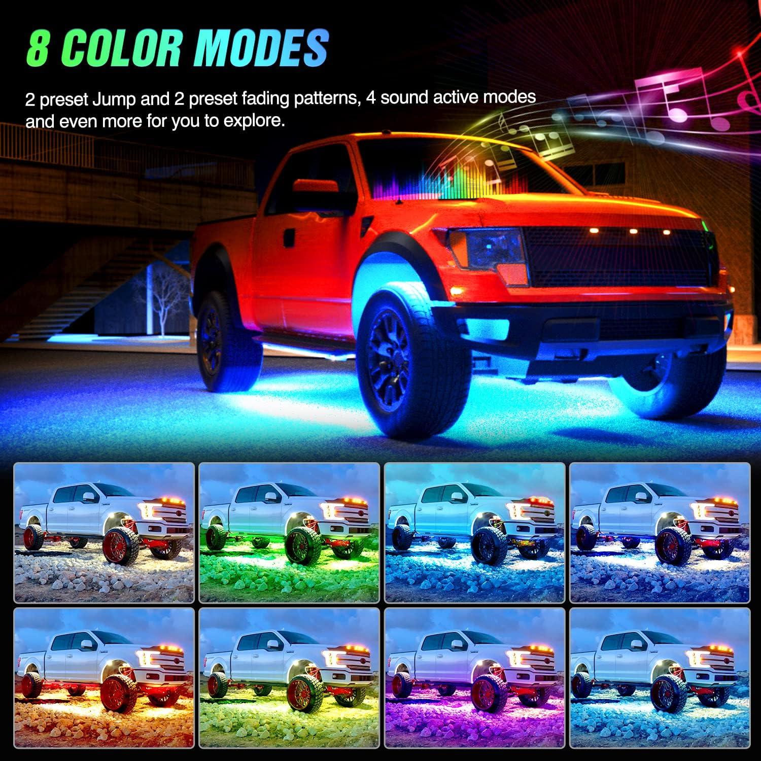 image:imageNilight 48 Inch Truck Tailgate Strobe Light Strip Tail Emergency Bar Rear Window Warning Lamp UltraBright Double Row 288 LED for Pickup Trailers Construction Vehicles Car SUV Green White6Pcs RGB Underglow Light