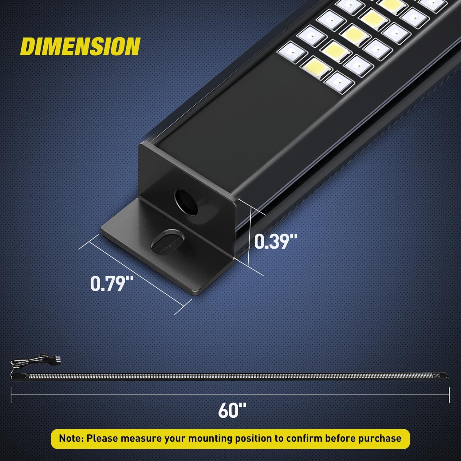image:imageNilight 48 Inch Truck Tailgate Strobe Light Strip Tail Emergency Bar Rear Window Warning Lamp UltraBright Double Row 288 LED for Pickup Trailers Construction Vehicles Car SUV Green White60 Aluminum Frame Tailgate Light Bar
