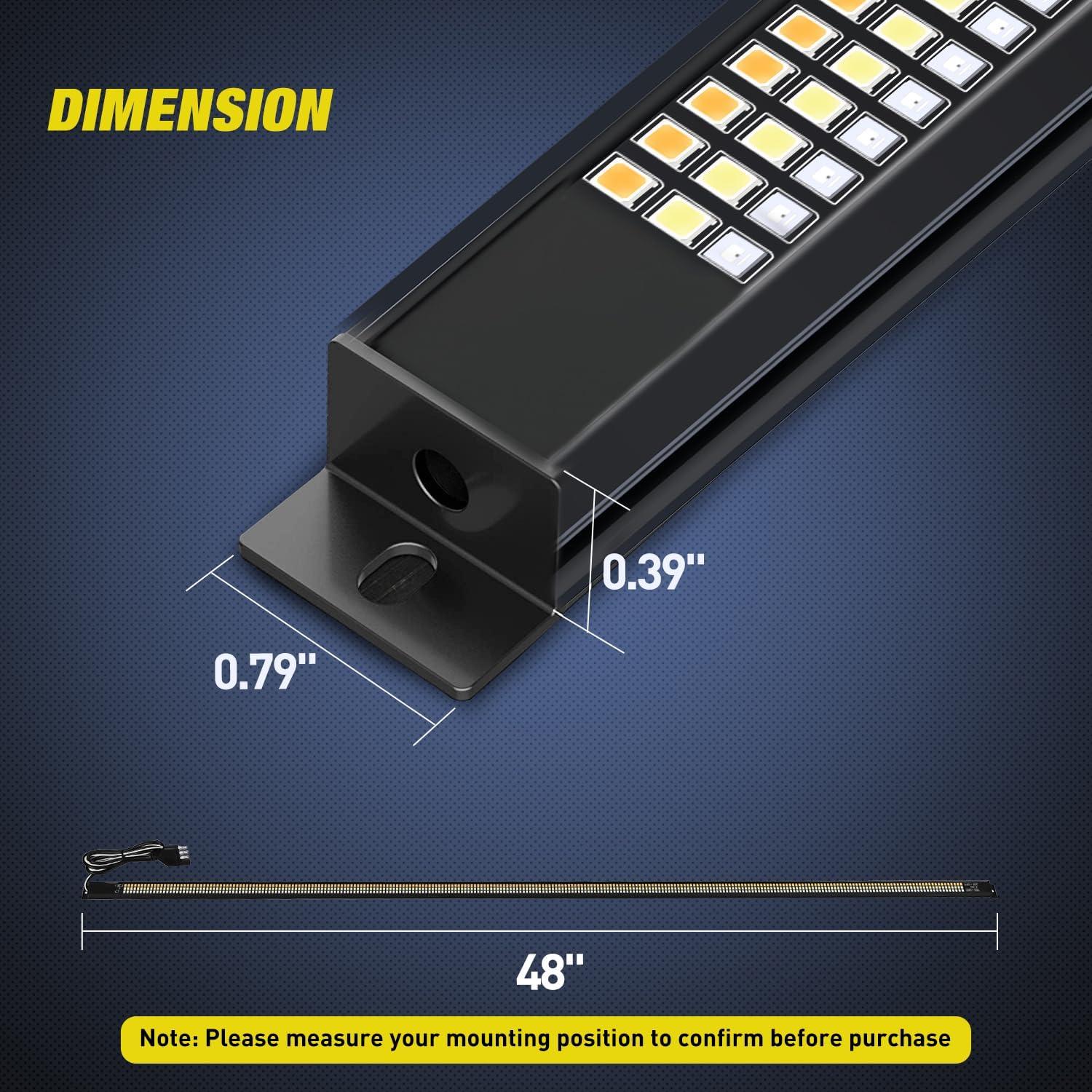 image:imageNilight 48 Inch Truck Tailgate Strobe Light Strip Tail Emergency Bar Rear Window Warning Lamp UltraBright Double Row 288 LED for Pickup Trailers Construction Vehicles Car SUV Green White48 Aluminum Frame Tailgate Light Bar