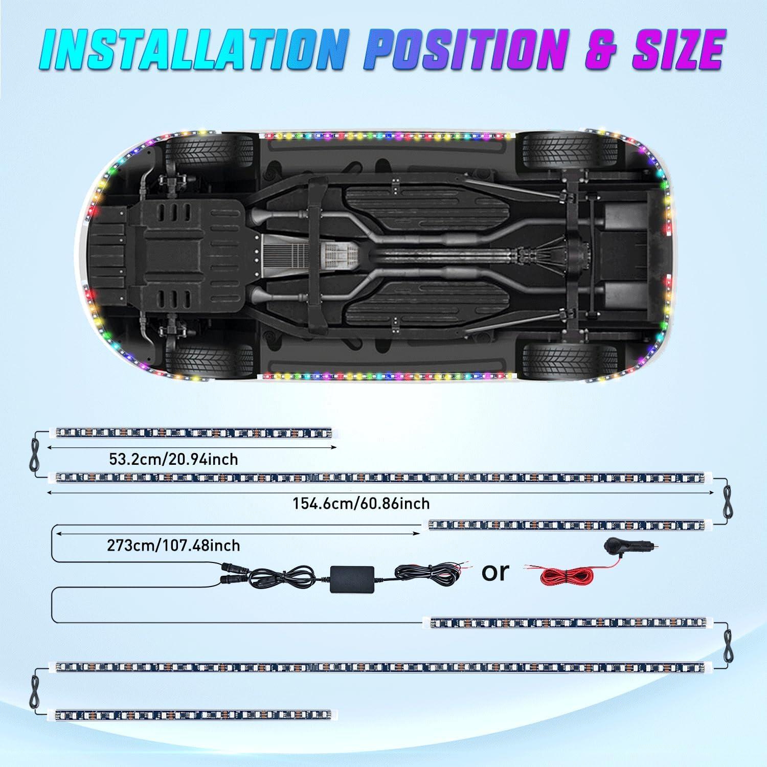 image:imageNilight 48 Inch Truck Tailgate Strobe Light Strip Tail Emergency Bar Rear Window Warning Lamp UltraBright Double Row 288 LED for Pickup Trailers Construction Vehicles Car SUV Green White6Pcs RGBIC Underglow Light