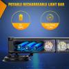 Nilight 12LED Wireless Emergency Strobe Light Red White Blue 14” Magnetic Mount Mini Light Bar 12V Rooftop Powered Hazard Warning Flashing Lights for Car Truck Trailer Snow Plow Construction Vehicles(Amber & White)
