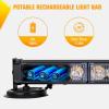 Nilight 12LED Wireless Emergency Strobe Light Red White Blue 14” Magnetic Mount Mini Light Bar 12V Rooftop Powered Hazard Warning Flashing Lights for Car Truck Trailer Snow Plow Construction Vehicles(Red & White)