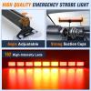 Nilight 162 LED Traffic Advisor Strobe Light Bar 2-in-1 Purple White Emergency Warning Hazard Lights with Controller 4 Switchable Color 36 Flash Pattern for Trucks Cars Tow Plow Construction Vehicles(Amber Red)
