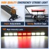 Nilight 162 LED Traffic Advisor Strobe Light Bar 2-in-1 Purple White Emergency Warning Hazard Lights with Controller 4 Switchable Color 36 Flash Pattern for Trucks Cars Tow Plow Construction Vehicles(Red White)