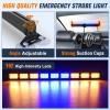 Nilight 162 LED Traffic Advisor Strobe Light Bar 2-in-1 Purple White Emergency Warning Hazard Lights with Controller 4 Switchable Color 36 Flash Pattern for Trucks Cars Tow Plow Construction Vehicles(Amber Blue)