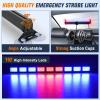 Nilight 162 LED Traffic Advisor Strobe Light Bar 2-in-1 Purple White Emergency Warning Hazard Lights with Controller 4 Switchable Color 36 Flash Pattern for Trucks Cars Tow Plow Construction Vehicles(Red Blue)