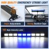 Nilight 162 LED Traffic Advisor Strobe Light Bar 2-in-1 Purple White Emergency Warning Hazard Lights with Controller 4 Switchable Color 36 Flash Pattern for Trucks Cars Tow Plow Construction Vehicles(Blue White)