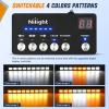 Nilight 162 LED Traffic Advisor Strobe Light Bar 2-in-1 Purple White Emergency Warning Hazard Lights with Controller 4 Switchable Color 36 Flash Pattern for Trucks Cars Tow Plow Construction Vehicles(Amber White)