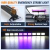 Nilight 162 LED Traffic Advisor Strobe Light Bar 2-in-1 Purple White Emergency Warning Hazard Lights with Controller 4 Switchable Color 36 Flash Pattern for Trucks Cars Tow Plow Construction Vehicles(Purple White)