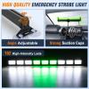 Nilight 162 LED Traffic Advisor Strobe Light Bar 2-in-1 Purple White Emergency Warning Hazard Lights with Controller 4 Switchable Color 36 Flash Pattern for Trucks Cars Tow Plow Construction Vehicles(Green White)