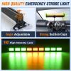 Nilight 162 LED Traffic Advisor Strobe Light Bar 2-in-1 Purple White Emergency Warning Hazard Lights with Controller 4 Switchable Color 36 Flash Pattern for Trucks Cars Tow Plow Construction Vehicles(Amber Green)