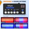 Nilight 162 LED Traffic Advisor Strobe Light Bar 2-in-1 Purple White Emergency Warning Hazard Lights with Controller 4 Switchable Color 36 Flash Pattern for Trucks Cars Tow Plow Construction Vehicles(Red Blue)