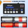 Nilight 162 LED Traffic Advisor Strobe Light Bar 2-in-1 Purple White Emergency Warning Hazard Lights with Controller 4 Switchable Color 36 Flash Pattern for Trucks Cars Tow Plow Construction Vehicles(Red White)
