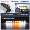 Nilight 162 LED Traffic Advisor Strobe Light Bar 2-in-1 Purple White Emergency Warning Hazard Lights with Controller 4 Switchable Color 36 Flash Pattern for Trucks Cars Tow Plow Construction Vehicles(Amber White)