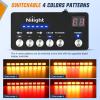 Nilight 162 LED Traffic Advisor Strobe Light Bar 2-in-1 Purple White Emergency Warning Hazard Lights with Controller 4 Switchable Color 36 Flash Pattern for Trucks Cars Tow Plow Construction Vehicles(Amber Red)