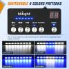 Nilight 162 LED Traffic Advisor Strobe Light Bar 2-in-1 Purple White Emergency Warning Hazard Lights with Controller 4 Switchable Color 36 Flash Pattern for Trucks Cars Tow Plow Construction Vehicles(Blue White)