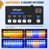 Nilight 162 LED Traffic Advisor Strobe Light Bar 2-in-1 Purple White Emergency Warning Hazard Lights with Controller 4 Switchable Color 36 Flash Pattern for Trucks Cars Tow Plow Construction Vehicles(Amber Blue)
