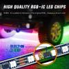 Nilight 48 Inch Truck Tailgate Strobe Light Strip Tail Emergency Bar Rear Window Warning Lamp Ultra-Bright Double Row 288 LED for Pickup Trailers Construction Vehicles Car SUV, Green White(6Pcs RGB-IC Underglow Light)