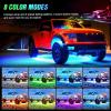 Nilight 48 Inch Truck Tailgate Strobe Light Strip Tail Emergency Bar Rear Window Warning Lamp Ultra-Bright Double Row 288 LED for Pickup Trailers Construction Vehicles Car SUV, Green White(6Pcs RGB Underglow Light)