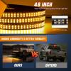 Nilight 48 Inch Truck Tailgate Strobe Light Strip Tail Emergency Bar Rear Window Warning Lamp Ultra-Bright Double Row 288 LED for Pickup Trailers Construction Vehicles Car SUV, Green White(48″ Tailgate Strobe Amber)