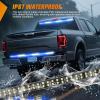 Nilight 48 Inch Truck Tailgate Strobe Light Strip Tail Emergency Bar Rear Window Warning Lamp Ultra-Bright Double Row 288 LED for Pickup Trailers Construction Vehicles Car SUV, Green White(48″ Tailgate Strobe Blue White)