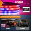 Nilight 48 Inch Truck Tailgate Strobe Light Strip Tail Emergency Bar Rear Window Warning Lamp Ultra-Bright Double Row 288 LED for Pickup Trailers Construction Vehicles Car SUV, Green White(48″ Tailgate Strobe Red Blue)