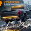 Nilight 48 Inch Truck Tailgate Strobe Light Strip Tail Emergency Bar Rear Window Warning Lamp Ultra-Bright Double Row 288 LED for Pickup Trailers Construction Vehicles Car SUV, Green White(48″ Tailgate Strobe Amber)