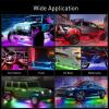 Nilight 48 Inch Truck Tailgate Strobe Light Strip Tail Emergency Bar Rear Window Warning Lamp Ultra-Bright Double Row 288 LED for Pickup Trailers Construction Vehicles Car SUV, Green White(6Pcs RGB-IC Underglow Light)