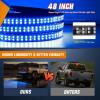 Nilight 48 Inch Truck Tailgate Strobe Light Strip Tail Emergency Bar Rear Window Warning Lamp Ultra-Bright Double Row 288 LED for Pickup Trailers Construction Vehicles Car SUV, Green White(48″ Tailgate Strobe Blue)