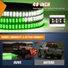 Nilight 48 Inch Truck Tailgate Strobe Light Strip Tail Emergency Bar Rear Window Warning Lamp Ultra-Bright Double Row 288 LED for Pickup Trailers Construction Vehicles Car SUV, Green White(48″ Tailgate Strobe Green White)