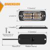 Nilight 4PCS 24LED Emergency Strobe lights 12V 24V White Surface Mount Grille Hazard Safety Warning Light Sync Feature Side Flashing Marker Flash for Car Truck Campers(Amber)