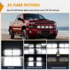 Nilight 4PCS 24LED Emergency Strobe lights 12V 24V White Surface Mount Grille Hazard Safety Warning Light Sync Feature Side Flashing Marker Flash for Car Truck Campers(White)