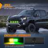 Nilight 4PCS 24LED Emergency Strobe lights 12V 24V White Surface Mount Grille Hazard Safety Warning Light Sync Feature Side Flashing Marker Flash for Car Truck Campers(Amber Green w/Controller)