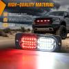 Nilight 4PCS 24LED Emergency Strobe lights 12V 24V White Surface Mount Grille Hazard Safety Warning Light Sync Feature Side Flashing Marker Flash for Car Truck Campers(Red White)