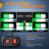 Nilight 4PCS 24LED Emergency Strobe lights 12V 24V White Surface Mount Grille Hazard Safety Warning Light Sync Feature Side Flashing Marker Flash for Car Truck Campers(Green White w/Controller)