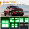 Nilight 4PCS 24LED Emergency Strobe lights 12V 24V White Surface Mount Grille Hazard Safety Warning Light Sync Feature Side Flashing Marker Flash for Car Truck Campers(Green)