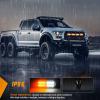 Nilight 4PCS 24LED Emergency Strobe lights 12V 24V White Surface Mount Grille Hazard Safety Warning Light Sync Feature Side Flashing Marker Flash for Car Truck Campers(Amber White w/Controller)