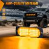 Nilight 4PCS 24LED Emergency Strobe lights 12V 24V White Surface Mount Grille Hazard Safety Warning Light Sync Feature Side Flashing Marker Flash for Car Truck Campers(Amber)