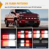Nilight 4PCS 24LED Emergency Strobe lights 12V 24V White Surface Mount Grille Hazard Safety Warning Light Sync Feature Side Flashing Marker Flash for Car Truck Campers(Red White)