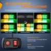 Nilight 4PCS 24LED Emergency Strobe lights 12V 24V White Surface Mount Grille Hazard Safety Warning Light Sync Feature Side Flashing Marker Flash for Car Truck Campers(Amber Green w/Controller)