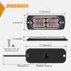 Nilight 4PCS 24LED Emergency Strobe lights 12V 24V White Surface Mount Grille Hazard Safety Warning Light Sync Feature Side Flashing Marker Flash for Car Truck Campers(Red)