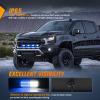 Nilight 4PCS 24LED Emergency Strobe lights 12V 24V White Surface Mount Grille Hazard Safety Warning Light Sync Feature Side Flashing Marker Flash for Car Truck Campers(Blue White w/Controller)