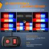 Nilight 4PCS 24LED Emergency Strobe lights 12V 24V White Surface Mount Grille Hazard Safety Warning Light Sync Feature Side Flashing Marker Flash for Car Truck Campers(Red Blue w/Controller)