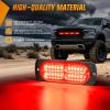 Nilight 4PCS 24LED Emergency Strobe lights 12V 24V White Surface Mount Grille Hazard Safety Warning Light Sync Feature Side Flashing Marker Flash for Car Truck Campers(Red)