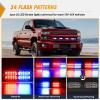 Nilight 4PCS 24LED Emergency Strobe lights 12V 24V White Surface Mount Grille Hazard Safety Warning Light Sync Feature Side Flashing Marker Flash for Car Truck Campers(Red Blue)