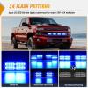 Nilight 4PCS 24LED Emergency Strobe lights 12V 24V White Surface Mount Grille Hazard Safety Warning Light Sync Feature Side Flashing Marker Flash for Car Truck Campers(Blue)