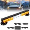 Nilight 12LED Wireless Emergency Strobe Light Red White Blue 14” Magnetic Mount Mini Light Bar 12V Rooftop Powered Hazard Warning Flashing Lights for Car Truck Trailer Snow Plow Construction Vehicles(Amber & White)