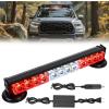 Nilight 12LED Wireless Emergency Strobe Light Red White Blue 14” Magnetic Mount Mini Light Bar 12V Rooftop Powered Hazard Warning Flashing Lights for Car Truck Trailer Snow Plow Construction Vehicles(Red & White)